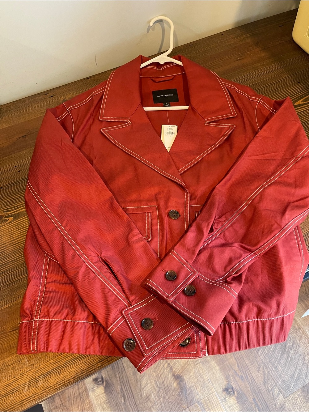 Banana Republic Contrast-Stitched Jacket * NWT * Lightweight Cotton